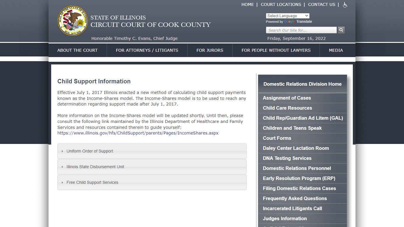 Child Support Information - Circuit Court of Cook County